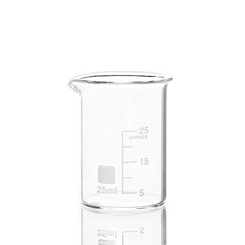 ラボ用品化学用ローフォームの10個25mlガラスビーカーラボスケールラボ測定肥厚した教育事務用品（容量：25ml）（25ml）